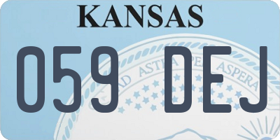 KS license plate 059DEJ