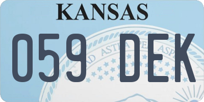 KS license plate 059DEK