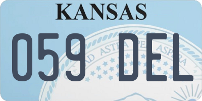 KS license plate 059DEL