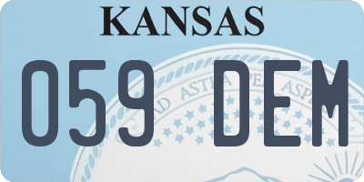 KS license plate 059DEM