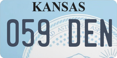 KS license plate 059DEN