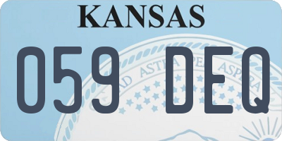 KS license plate 059DEQ