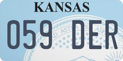 KS license plate 059DER