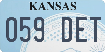 KS license plate 059DET