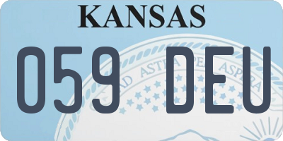 KS license plate 059DEU