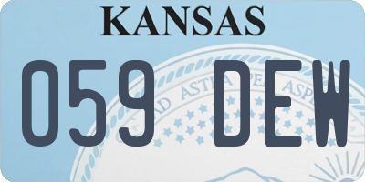 KS license plate 059DEW