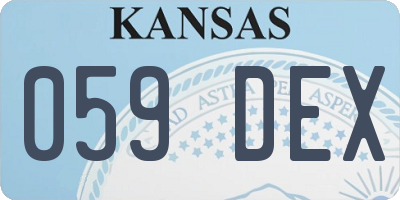 KS license plate 059DEX