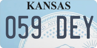 KS license plate 059DEY