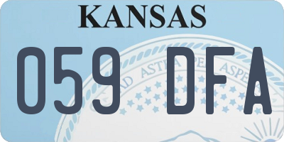 KS license plate 059DFA