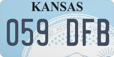 KS license plate 059DFB