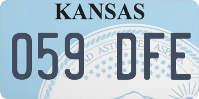 KS license plate 059DFE
