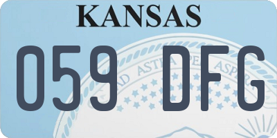 KS license plate 059DFG