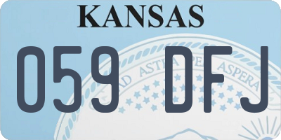 KS license plate 059DFJ