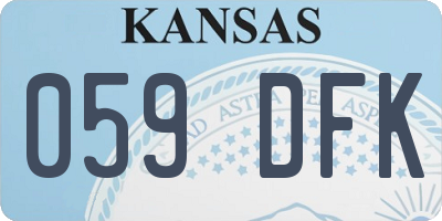KS license plate 059DFK