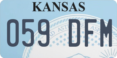 KS license plate 059DFM