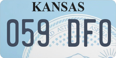 KS license plate 059DFO