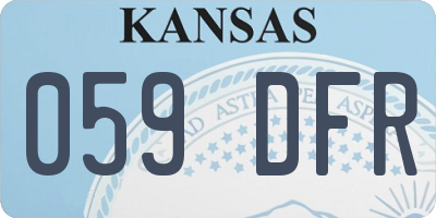 KS license plate 059DFR