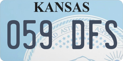 KS license plate 059DFS