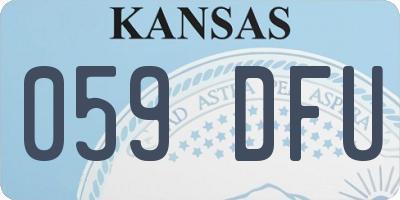 KS license plate 059DFU