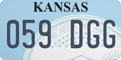 KS license plate 059DGG