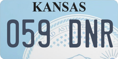 KS license plate 059DNR