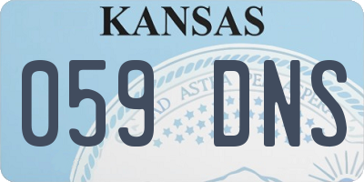 KS license plate 059DNS