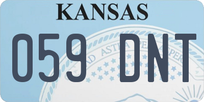KS license plate 059DNT