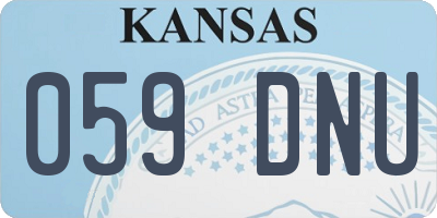 KS license plate 059DNU