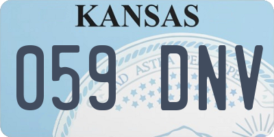 KS license plate 059DNV