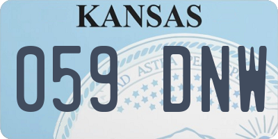 KS license plate 059DNW