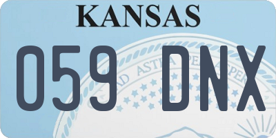 KS license plate 059DNX