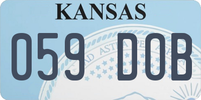 KS license plate 059DOB