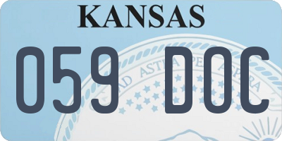 KS license plate 059DOC