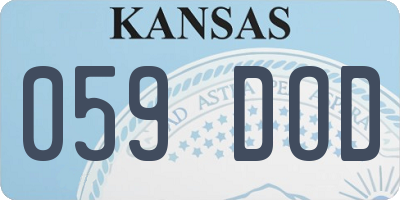 KS license plate 059DOD