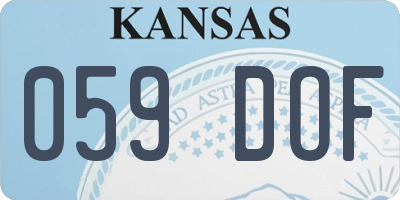 KS license plate 059DOF