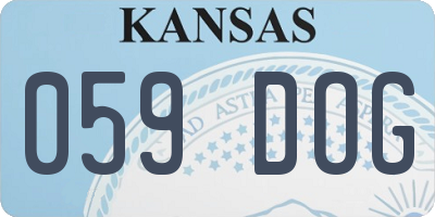 KS license plate 059DOG