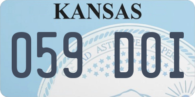 KS license plate 059DOI
