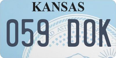 KS license plate 059DOK