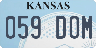 KS license plate 059DOM