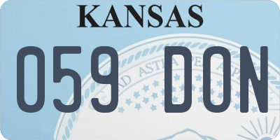 KS license plate 059DON