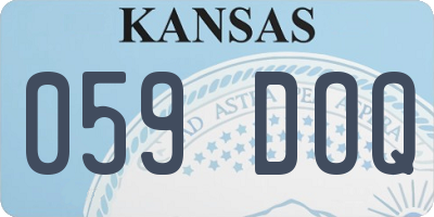 KS license plate 059DOQ