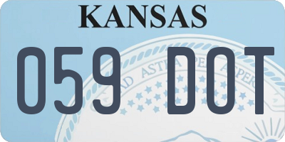 KS license plate 059DOT