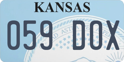 KS license plate 059DOX