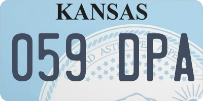 KS license plate 059DPA