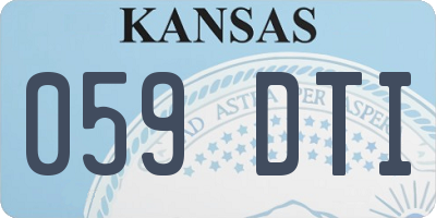 KS license plate 059DTI