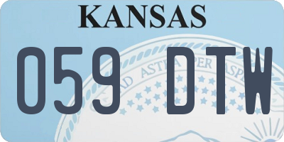 KS license plate 059DTW
