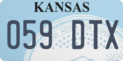 KS license plate 059DTX
