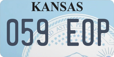 KS license plate 059EOP
