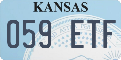 KS license plate 059ETF
