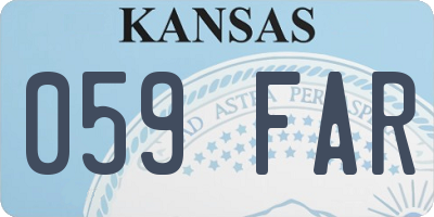 KS license plate 059FAR